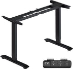 Dual Motor Electric Standing Desk Frame with Memory Controller, Computer Memory Desk Adjustable Table Legs Up to 47.2" for Home and Office, Black