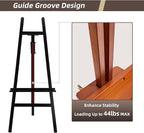 Stuelloaf Large A-Frame Wooden Painting Display Walnut Easel, Large Adjustable Pine Wood Standing Easel Holding Canvas Up to 60'', Solid Wood for Display, Wedding Sign or Painting-Walnut