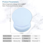 ITNRSIIET Ergonomic Mouse Pad with Gel Wrist Support Small Wrist Rest Smooth Surface Non-Slip PU Base Comfortable Office Supplies Pain Relief, 8.7 x 7.2 inches, Blue