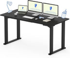 FLEXISPOT 4 Legs Standing Desk 63 x 28 Inch Electric Adjustable Height with Splice Board Home Office Sit Stand Up Desk, Black Top + Black Frame