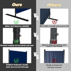 CHOSENM Room Divider, 4 Panel Folding Privacy Screens with Wider Support Feet, 6 Ft Portable Room Partition for Room Separator, 88" W X 71" H, Navy Blue