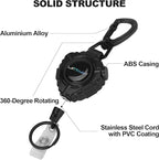 LATTHANT Badge Holder Retractable Clip, Heavy Duty Retractable Keychain with 31.5 in Smooth Steel Cord, Durable 360-degree Rotating Carabiner Badge Holder for Work, Fishing, Car Key, 9 oz