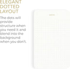 Pinesman - Elegant Desk Notepads for Professionals, Executive's Memo Pads, Minimalist, Gold Foiled, Dotted Layout, 5 Pack, 375 Sheets Total (75 Each), 6.3" x 3.9”, 80 GSM, Eco-friendly, FSC™ Certified