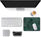 Auhoahsil Mouse Pad, 12 x 10 in Tropics Theme Computer Mouse Pad for Desk, Premium-Textured Non-Slip Rubber Stitched Edges Waterproof Square Mouse Mat for Gaming Work Wireless Mice, Green Leaves