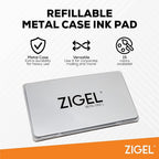 2 Pack Metal Case Stamp Pad Large Size, Olive Green Color - Size: 3" x 6" - Choose from 15 Ink Colors