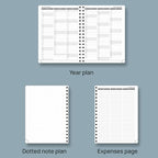 POPRUN 2026 Planner (Medium - 6.5'' x 8.5'') with Hourly Schedule, Vertical Layout - 2026 Weekly Calendar (Jan. 2026 - Dec.2026) for Time Management, Monthly Tabs, Spiral Bound, Soft Cover - Grey