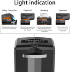 Bonsaii Heavy Duty 18-Sheet Office Shredder – 60-min Continuous Run, Cross-Cut P-4 Security, 6-gal bin with Window, 4-Wheel Design, Shreds Paper, Credit Cards & Staples – Black.
