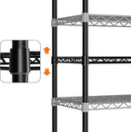 SINGAYE 4 Shelves Adjustable Shelf Heavy Duty Shelf 1400LBS Wire Storage Shelving Metal Organizer Wire Rack Black 18Dx46Wx59H