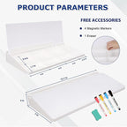 Desktop Glass Whiteboard with Storage, Desk White Board with Computer Keyboard Stand, White Dry Erase Board with Drawers for Home, School, Office Desk Organizers and Accessories