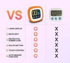 CREAVIVA Digital Kitchen Timer, Countdown, Countup, Protective Rubber case, Large Display with Color Bold Digits, Touch Control, Backlit, Magnetic Kickstand, Loud Alarm, Auto Memory (Orange)
