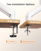 ErGear Dual Monitor Stand up to 32 inches Screen, Load-Bearing Max 22 lbs Each Arm, Adjustable Dual Monitor Mount, Sturdy Steel vesa Monitor Mount with Stable VESA 75x75 100x100mm-White