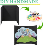 3-Pack Black Trifold Display Boards, 24 x 16 Inches Tri-Fold Corrugated Presentation Boards for Classroom Projects, Science Fairs, Business Events, and Exhibits