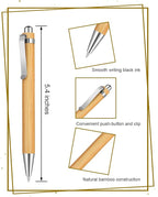 lyforx 250pcs Bamboo Pens Bulk Wooden Bamboo Pens Engraving Wooden Ballpoint Pen Customizable Gift Pen Bulk