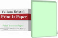 Print It - Vellum Bristol Colored Cardstock Cover Paper, 67 Lb, 8.5" X 11”, Heavyweight Colored Cardstock for Crafts, School, Invitations, And Office Use - Decoration Drawing 2000/Case-Green