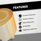 WOD SPT7A UHMW Polyethylene Transparent Film Slick Tape, 1.5 inch x 36 yd. Aggressive Adhesive - Ideal For Squeak Reduction, Drawers, and Bearings