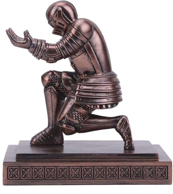 Amoysanli Knight Pen Holder Desk Organizers and Accessories Desk Decor Resin Pen Holder as Gift with a Cool Pen for Office and Home (Red)