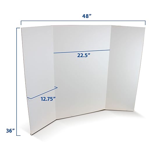 Flipside Products 36” x 48” Project Boards for Presentations, Science Fair, School Projects, Event Displays and Trifold Picture Board, Proudly Made in USA - White - 4 Pack