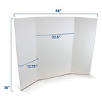 Flipside Products 36” x 48” Project Boards for Presentations, Science Fair, School Projects, Event Displays and Trifold Picture Board, Proudly Made in USA - White - 4 Pack