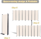 CHOSENM Room Divider, 8 Panel Folding Privacy Screens with Wider Support Feet, 6 Ft Portable Room Partition for Room Separator, 176" W X 71" H, Beige
