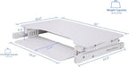 Rocelco 32" Height Adjustable Standing Desk Converter with Anti Fatigue Mat BUNDLE | Sit Stand Up Dual Monitor Riser | Computer Workstation | Large Retractable Keyboard Tray | White (R ADRW-MAFM)