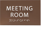 ADA CENTRAL SIGNS - 6" X4" Meeting Room Sign - ADA Compliant Tactile Graphics Grade 2 Braille Text Acrylic Wall Sign | Privacy, Interview, Room Name Sign for Schools, Hospitals, Offices, & Apartments