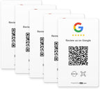 HotLabel – Google Review Card 5-Pack – White – NFC Tap & QR Code – Includes 5 Independent Links (Supports 5 Different Stores or Same) – All Phones Compatible – No App/Subscription