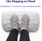 C CUSHION LAB Ergonomic Foot Rest for Under Desk - Patented Massage Ridge Design Memory Foam Foot Stool Pillow for Work, Home, Gaming, Computer, Office Chair - Footrest for Back & Hip Pain Relief