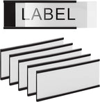 LLPT Magnetic Label Holder 5" x 3" 50 Packs C Channel 300g White Paper Cards Protective Film Strong Removable for Shelf White Board Toolbox Metal Wall Cabinet Drawer(MH5350)