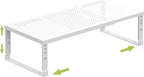 Jojocross Expandable Cabinet Shelf Organizer Storage Spice Rack Shelves for Kitchen Stackable Adjustable Pantry Cupboard Bathroom Countertop Desktop(1Pack/White/Medium-with Hole)