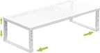 Jojocross Expandable Cabinet Shelf Organizer Storage Spice Rack Shelves for Kitchen Stackable Adjustable Pantry Cupboard Bathroom Countertop Desktop(1Pack/White/Large-with Hole)