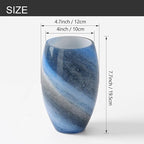 Fixture Replacement Globe Shade,Lampshade for E26 Base 1-5/8 Inch Fitter, Color Art Glass Oval Lampshade Cover for Pendant Kitchen Wall Sconce Chandelier Vanity Light (1, Blue and Black)