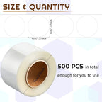 Zonon 500 Pcs Clear Labels Label Protector Clear Stickers Wafer Seals Waterproof Labels for Protecting Barcodes, Numbers and Stickers (1.57 Inches in Diameter,Round)