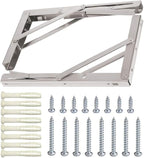 Folding Shelf Brackets, Max Load 300 lb, Heavy Duty Stainless Steel Collapsible Wall Mounted Shelf Brackets for Table, Space Saving DIY Bracket, Pack of 2 (2, 24 Inch)