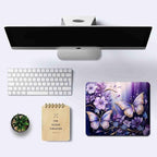 IMAYONDIA Small Mouse Pad Cute, Purple Gold Butterfly Mouse Pads, Modern Flowers Mousepad for Women Girls, Beutiful Mouse Mat Computer Laptop Office, 9.5 X 7.9 Inch