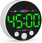 Large LED Digital Timer, Magnetic Countdown Loud Timer for Kitchen Cooking, Classroom Whiteboard, Kids, Toddler, Game, Productivity, Focus, Work, Task, Office, Meeting – Small, Simple, Visual, Green