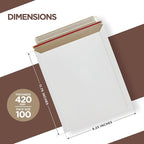 Rigid Mailers 9.25 x 11.75 Inch – 100 Pack White Self Seal Stay Flat Cardboard Envelopes – No Bend Mailing Envelopes for Photos, Documents, Certificates, Books, Magazines & Art Prints