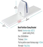 4 Pack T Shaped Office Desk Partition Clamp, Aluminum Sneeze Guard Bracket Support, Silver