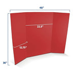 Flipside Products 36” x 48” Foam Project Boards for Presentations, Science Fair, School Projects, Event Displays and Trifold Picture Board - Red - 3 Pack