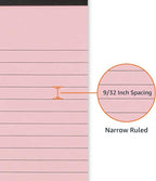 Amazon Basics Narrow Ruled 5-Inch by 8-Inch Lined Writing Note Pads, 6 Count (50 Sheet Pads), Multicolor
