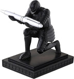 Amoysanli Knight Pen Holder Desk Organizers and Accessories Desk Decor Resin Pen Holder as Gift with a Cool Pen for Office and Home (Black)