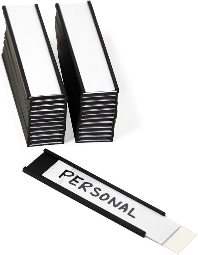 SmartSign Magnetic 'C' Channel Label Holders for Metal Racks and Shelves | 0.75" x 3" Pack of 25