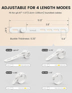 10Pack Silicone Cable Ties Cord Organizer - Lamicall Elastic Wire Ties Management, Travel Must Haves, Halloween Desk Home Office Workspace Accessories, Dorm Room Essentials, White Cable Keeper