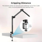 SMALLRIG Overhead 3-Section Desktop Camera Bracket, Damping Boom Arm Desk Mount with 360 Rotatable Ball Head, Tabletop C Clamp, Max Load to 4.4lbs / 2kg for Photography Videography Live Stream