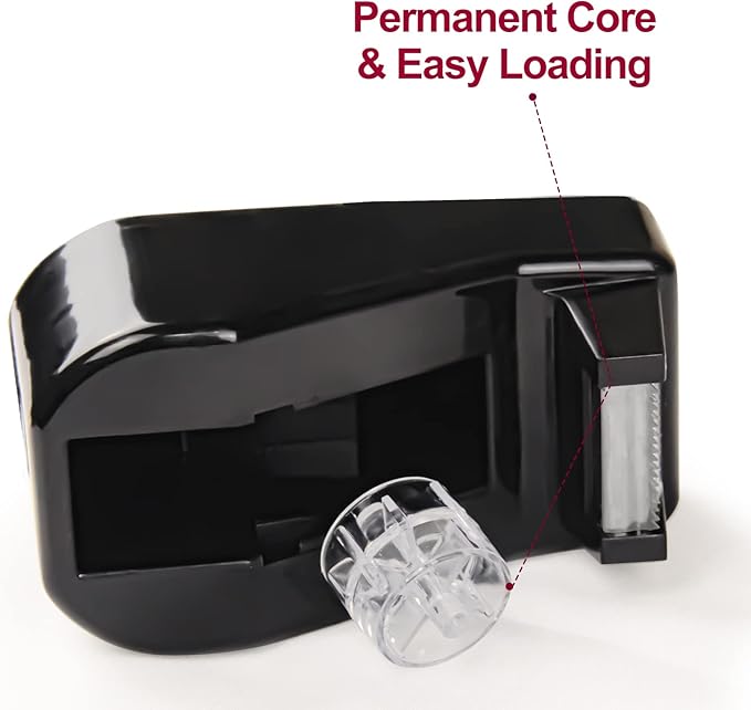 1Pcs Desktop Tape Dispenser Adhesive Roll Holder with Weighted Nonskid Base, Black (Tape not Included)