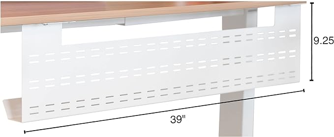 Stand Up Desk Store Under Desk Cable Management Tray Horizontal Computer Cord Raceway and Modesty Panel (White, 39")