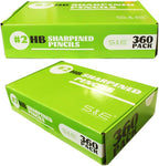 S & E TEACHER'S EDITION 360pcs Pre-sharpened Pencils with eraser top, No.2 pencils #2 HB pencil, Golf, Classroom, Pew, Back to school, 360 pcs/box