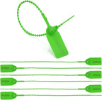 100Pcs Plastic Tamper Shipping Seals Pull-Tite Security Seal Signage Numbered Fire Extinguisher Tags Zip Ties Labels Disposable Self Locking for Logistics, Luggage,Transport (Green, 100pcs)