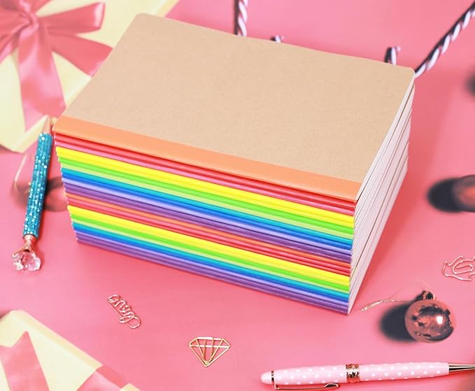 Wotion 12 Pack Kraft Notebooks, Journals in Bulk for Writing, Blank Paper Sketchbooks, 60 Pages Notebook, 8.3x5.5 Inch, A5 Size, Travel Journal Set, for Gifts, Students and Office Supplies