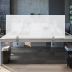 Desk Divider, Acrylic Desk Privacy Panels, Privacy Desk Screen, Frosted Acrylic Partitions with C-Type Clamps Acrylic Table Top Sneeze Guard for Offices Schools (47x18x2 in)