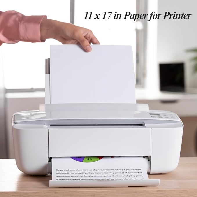 11" x 17" Blank Print Paper, 45Sheets/90Pages Blank Loose-Leaf Paper, Ledger Size Printing in Office, 100gsm Blank Paper